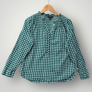 🎉5 for $45 🎉 J.crew Gingham Top Blouse Shirt Size XS Green